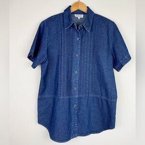 Samantha Edwards Vintage Denim Pin Tuck Blouse